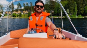 Boat for rent at the Lipno Lake